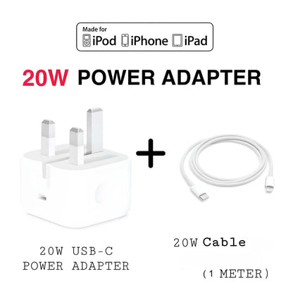 Apple USB-C Power Adapter (20W) + Free Datacable