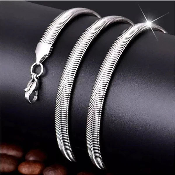 Silver Snake Neck Chain 5mm and 3mm
