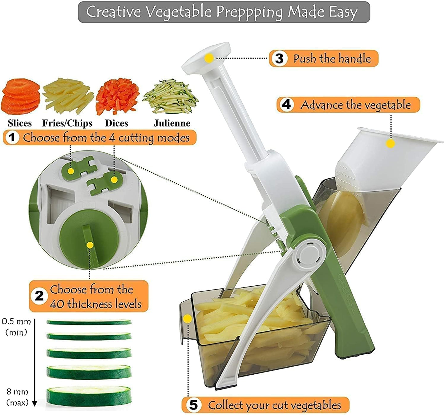 5-in-1 Multifunctional Vegetable Cutter and Slicer