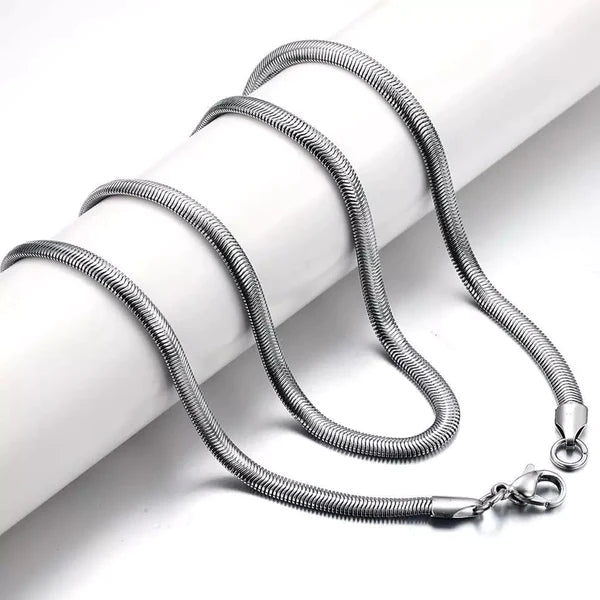 Silver Snake Neck Chain 5mm and 3mm