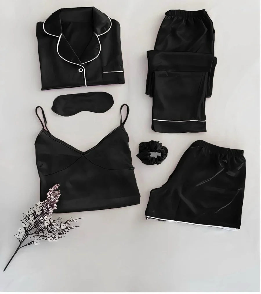 6 in 1 Silk Nighty Set