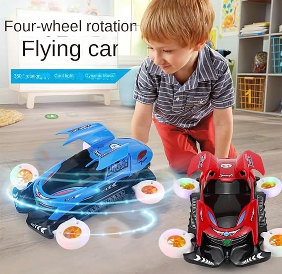 ZEMP| Four-Wheel Flying Car with SOUND - LIGHT and UNIVERSAL 360 ROTATE