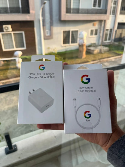 Google Pixel 30W Fast Charger ⚡ + FREE C to C Cable | Fast Charging Adapter for Pixel & Android