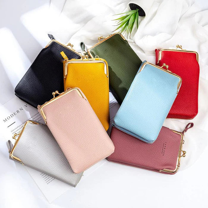 Lychee Pattern Forever Leather Crossbody Bag