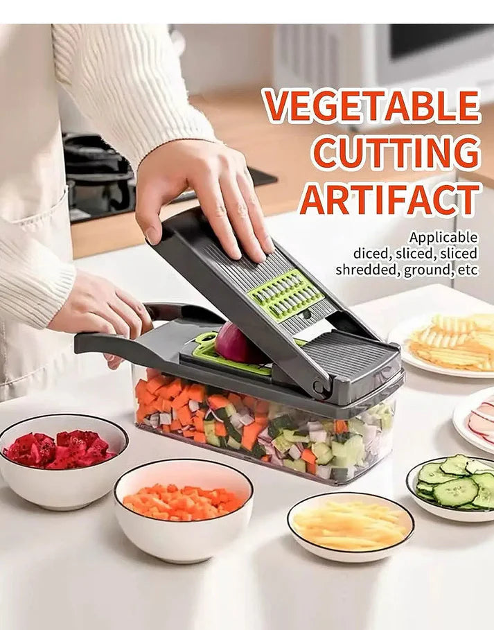 16-in-1 Multifunctional Vegetable Cutter – Chopper, Slicer & Grater