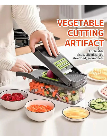 16-in-1 Multifunctional Vegetable Cutter – Chopper, Slicer & Grater