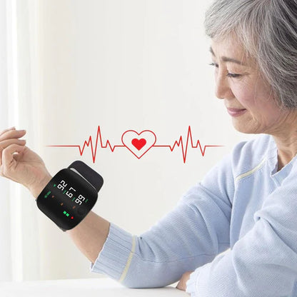 Rechargeable Wrist Blood Pressure Monitor – Digital BP Machine with Large LED Display & Voice Broadcast